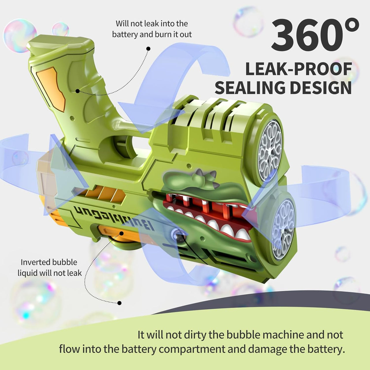 Automatic Dinosaur Bubble Machine 16 Holes