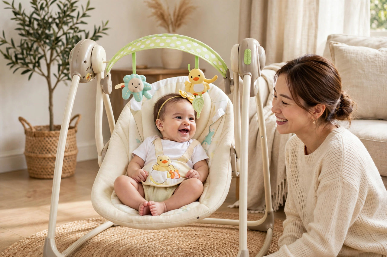 Baby enjoying the Mastela Comfort Rocking Chair