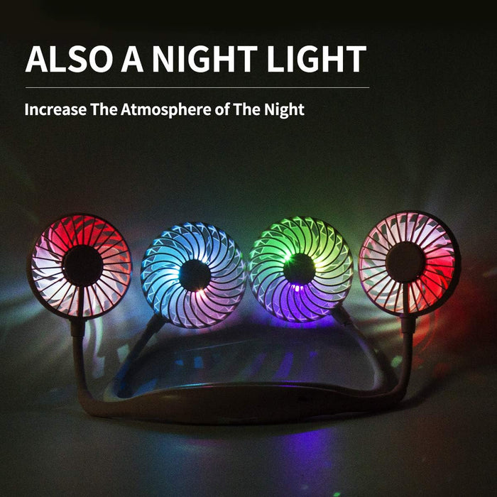 Portable Hanging Neck  Fan With Light