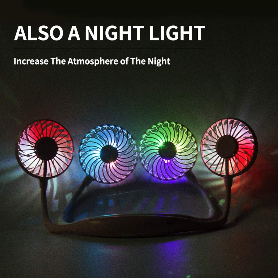 Portable Hanging Neck  Fan With Light