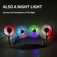 Portable Hanging Neck  Fan With Light