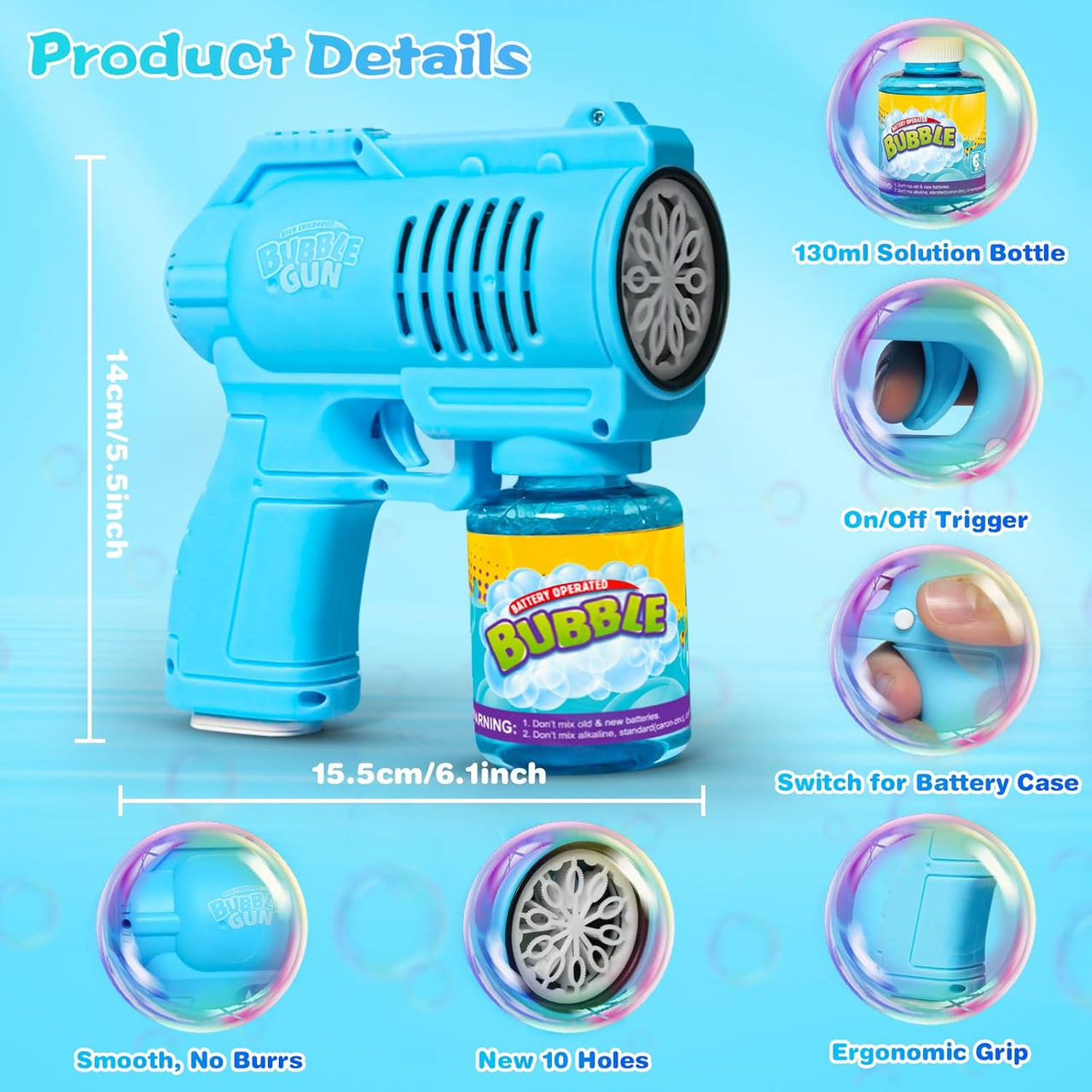 Automatic Bubble Machine 10 Holes