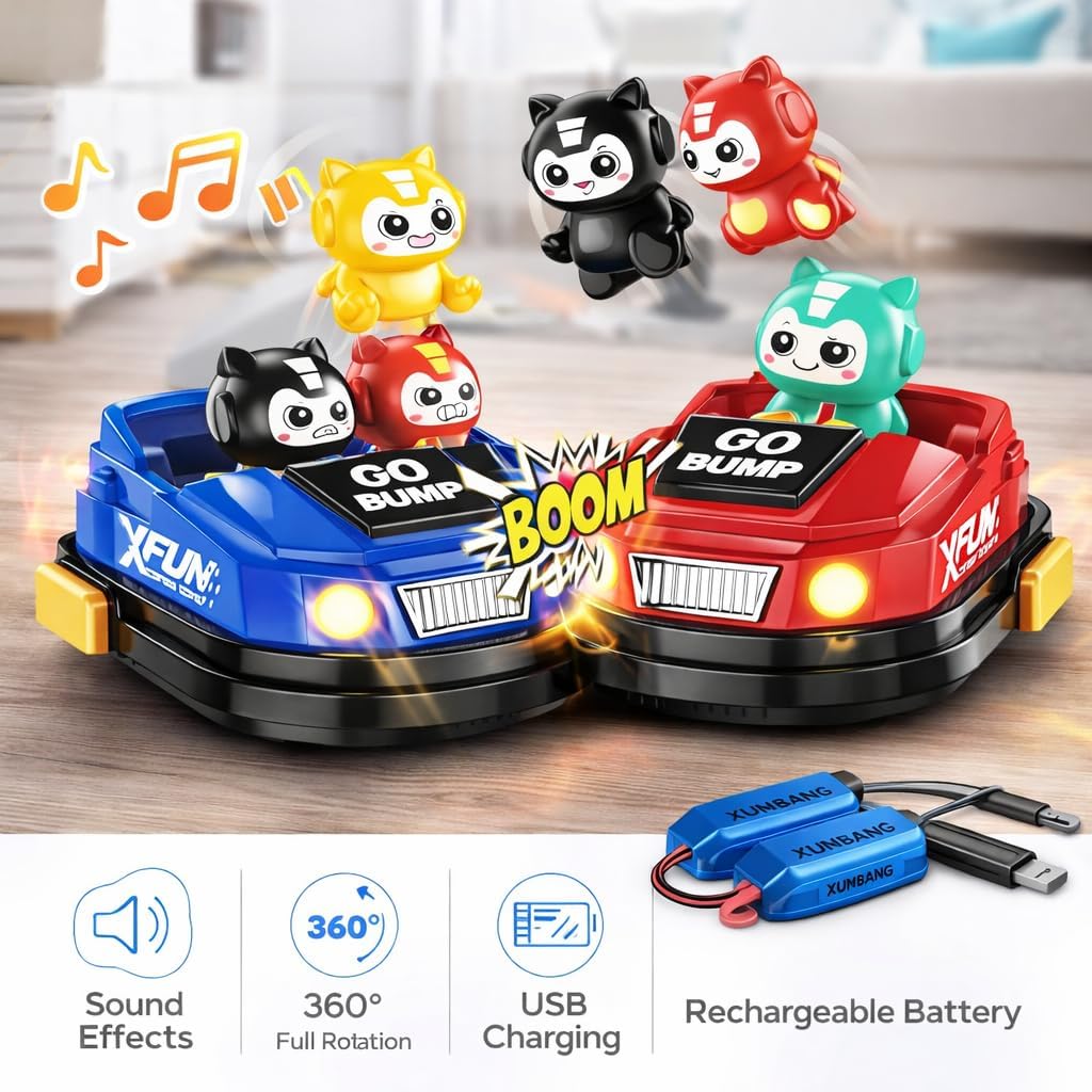 2 Player Bump And Go Remote Control Bumper Car Set