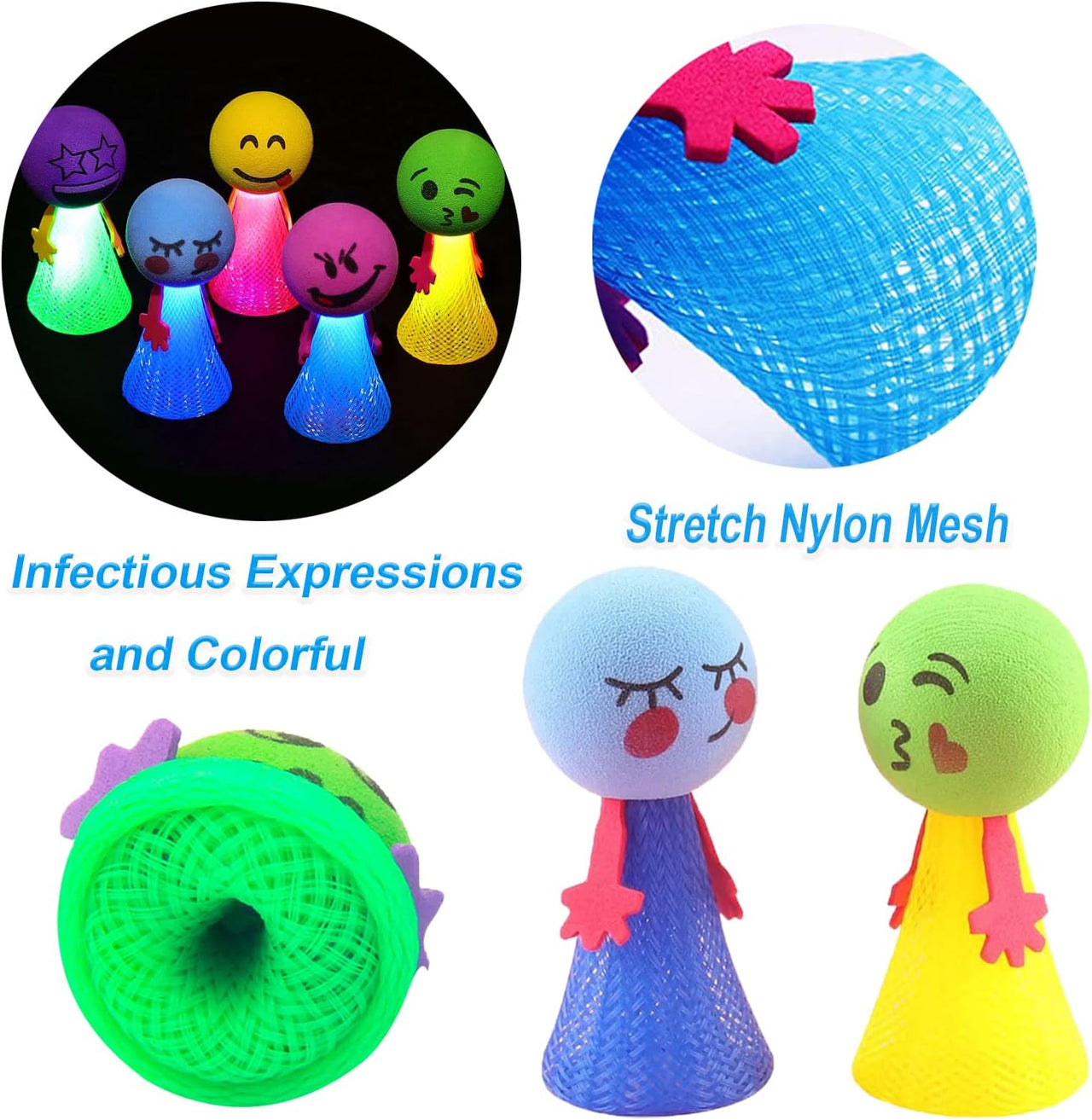 Pack Of 3 Emoji Jumping Popper Spring Toy