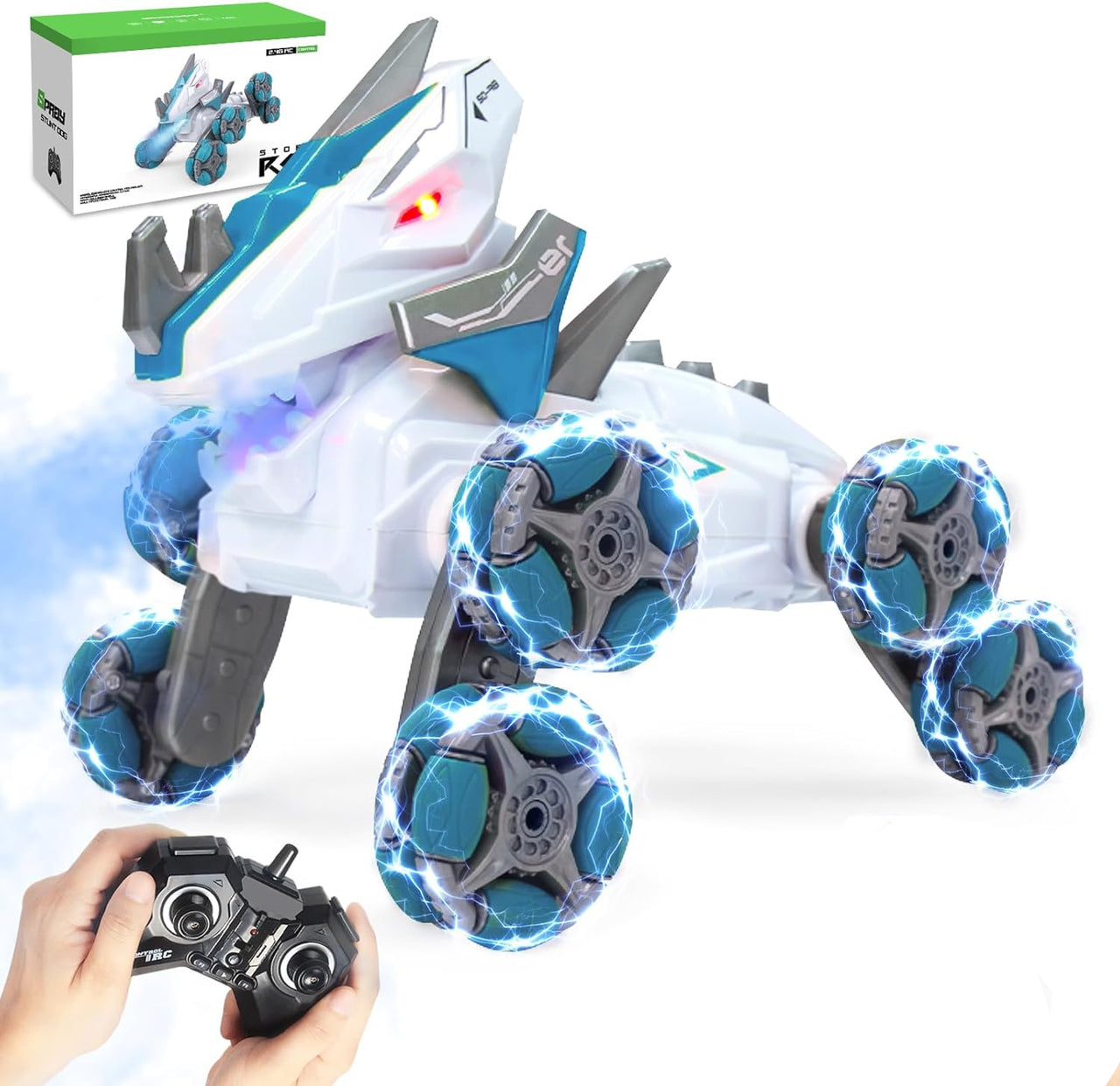 360 Rotate Remote Control Stunt Dinosaur With Light And Sound