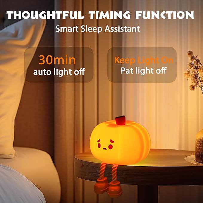 Cute Silicone Pumpkin Character Night Light