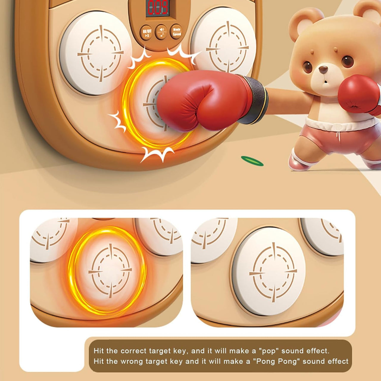 Light And Sound Bear Boxing Machine