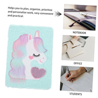 Thumbnail for Unicorn Cartoon Plush Cover Notebook