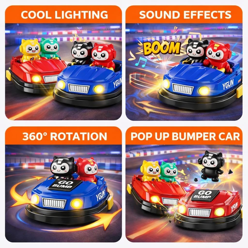2 Player Bump And Go Remote Control Bumper Car Set