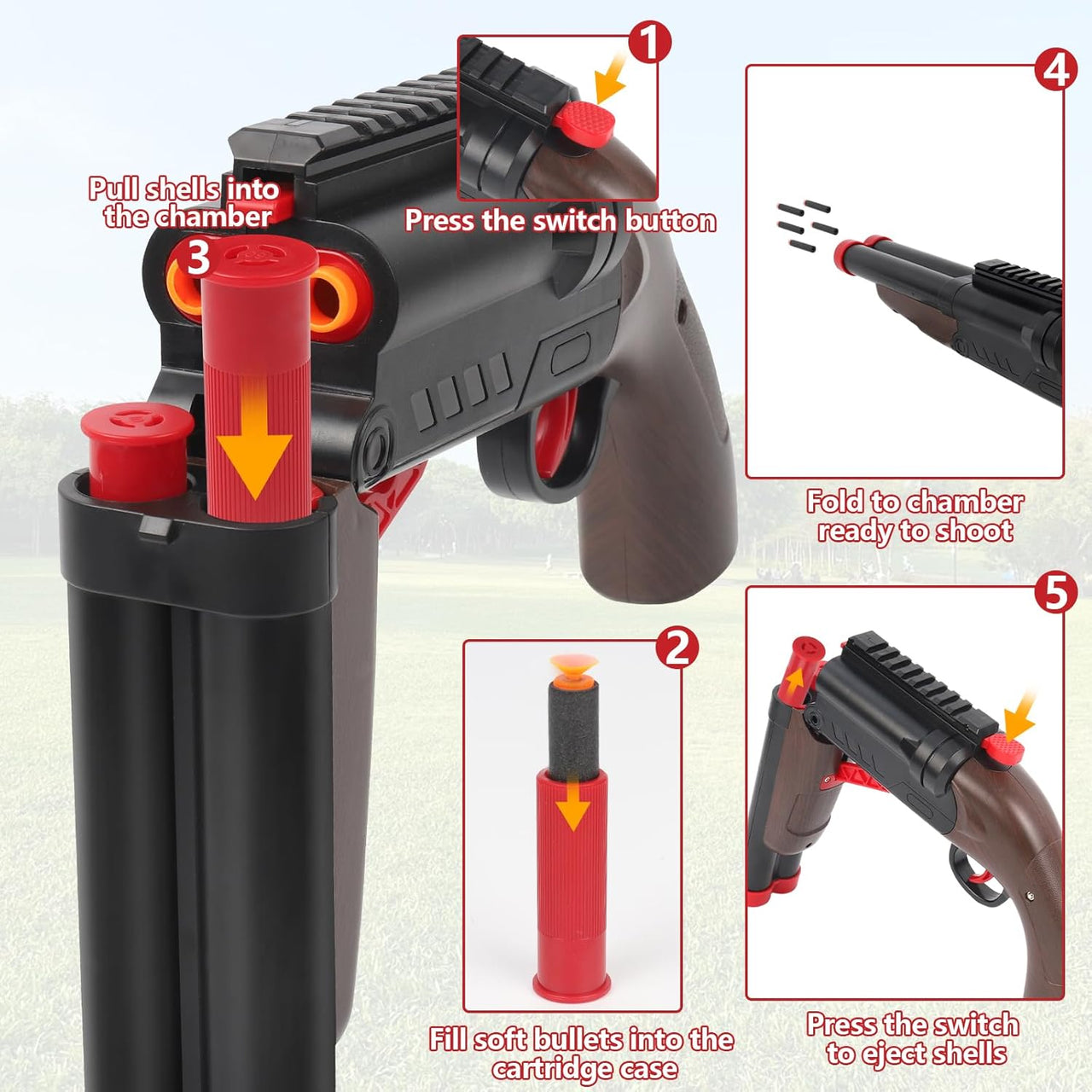 Double Barrel Soft Bullet Blaster Shotgun toys