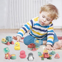 Thumbnail for 32 Piece Silicone Soft Building Blocks