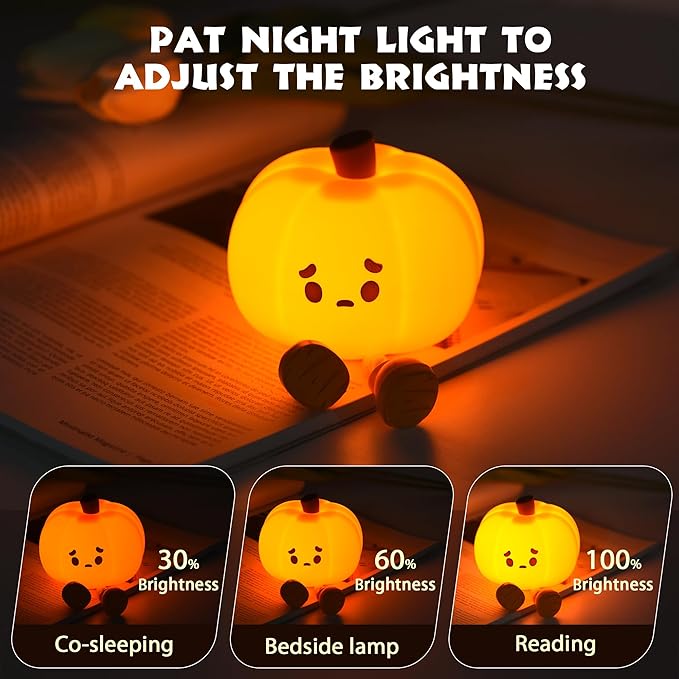 Cute Silicone Pumpkin Character Night Light