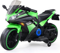Thumbnail for 12V Kids Motorcycle with Training Wheels, Colorful Lights And Music