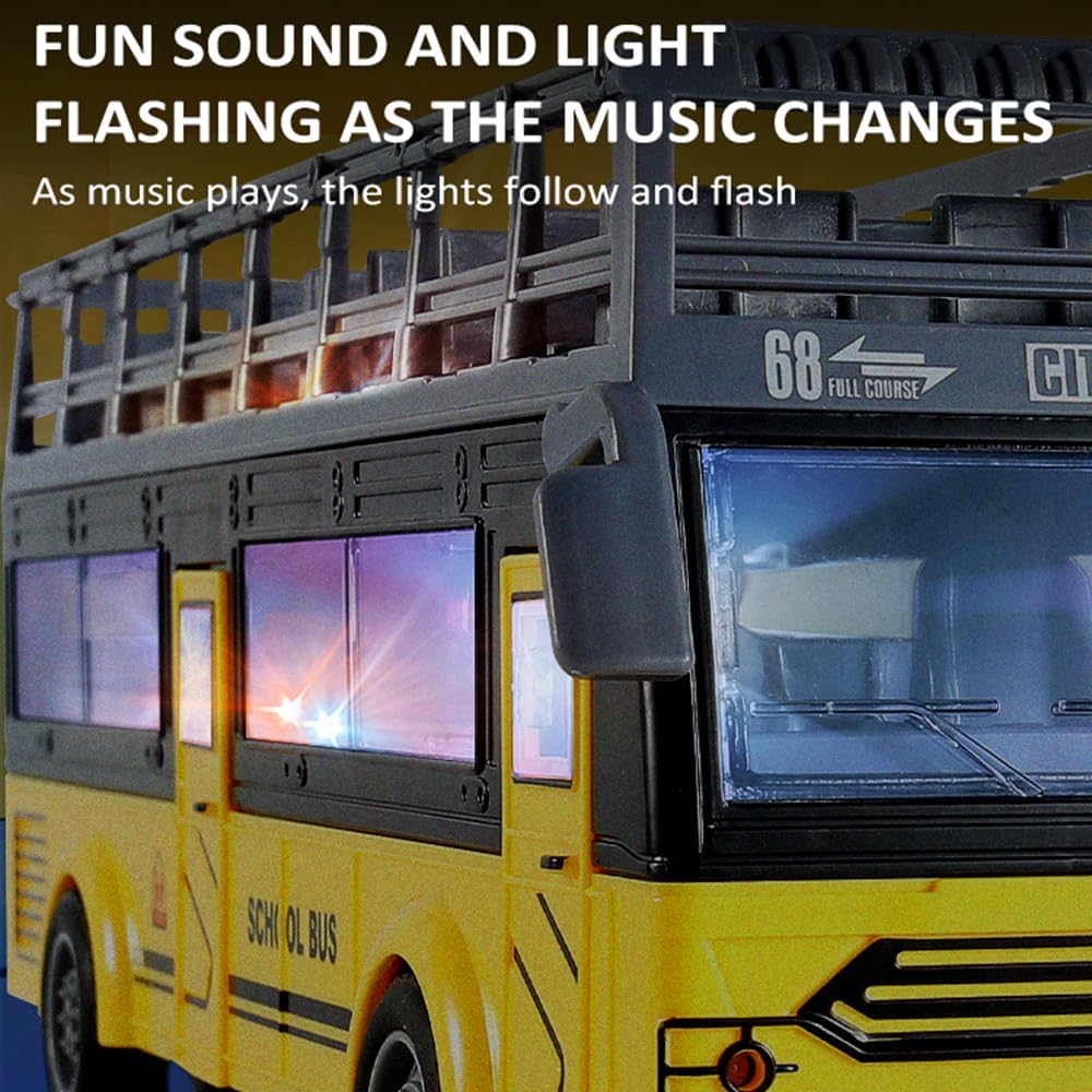 Remote Control School Bus Light And Sound With Openable Door