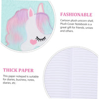 Thumbnail for Unicorn Cartoon Plush Cover Notebook