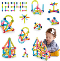 Thumbnail for 64 Pieces DIY 3D Model Magnetic Stick and Ball Construction Set