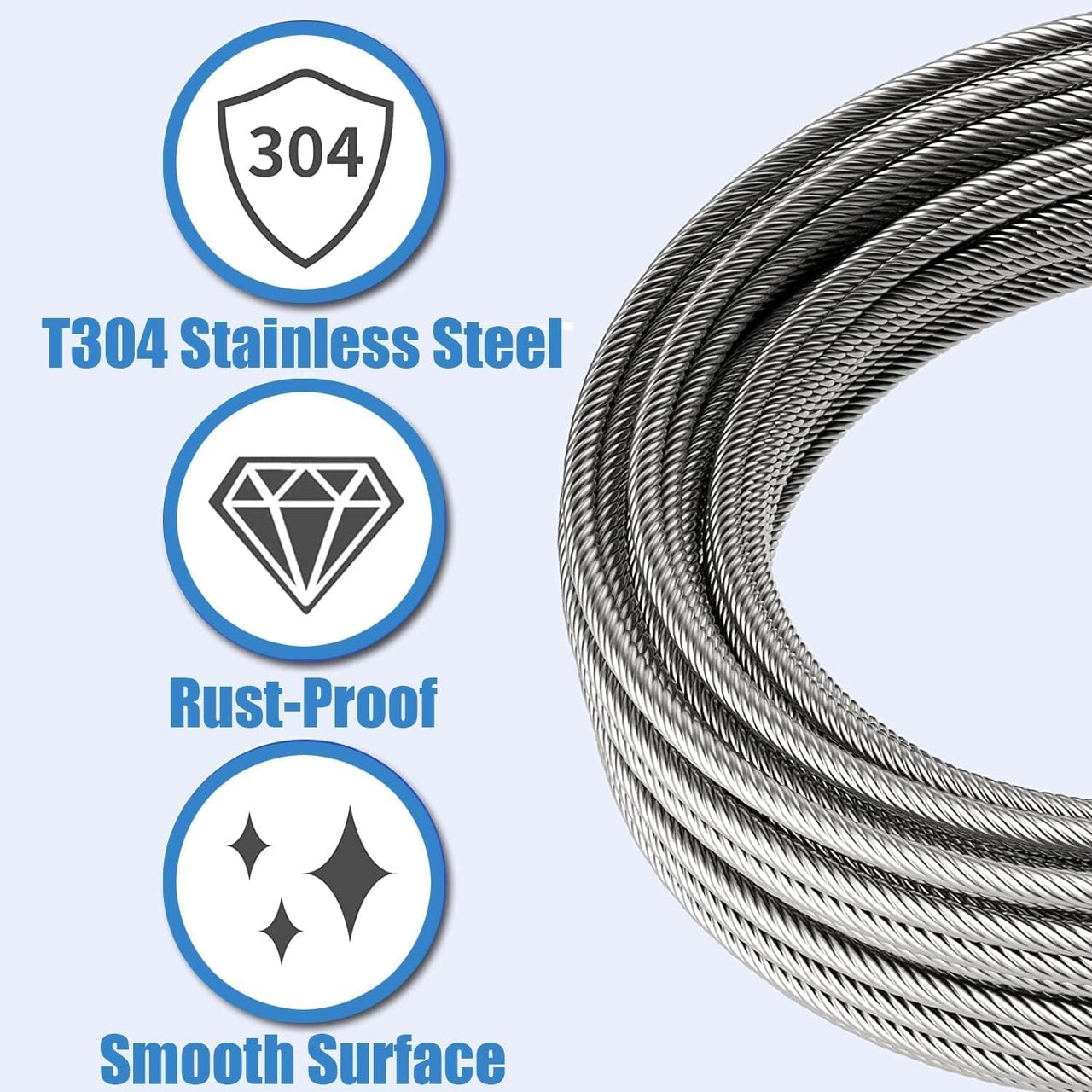 Cloth Laundry Stainless Steel Strong Metal Rope With Anti-Rust Cover