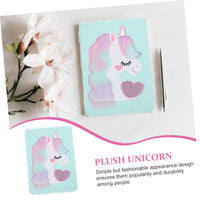 Thumbnail for Unicorn Cartoon Plush Cover Notebook