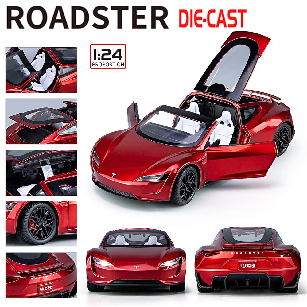 Diecast Tesla Roadster Model Car 1:24 Scale