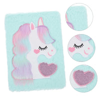 Thumbnail for Unicorn Cartoon Plush Cover Notebook