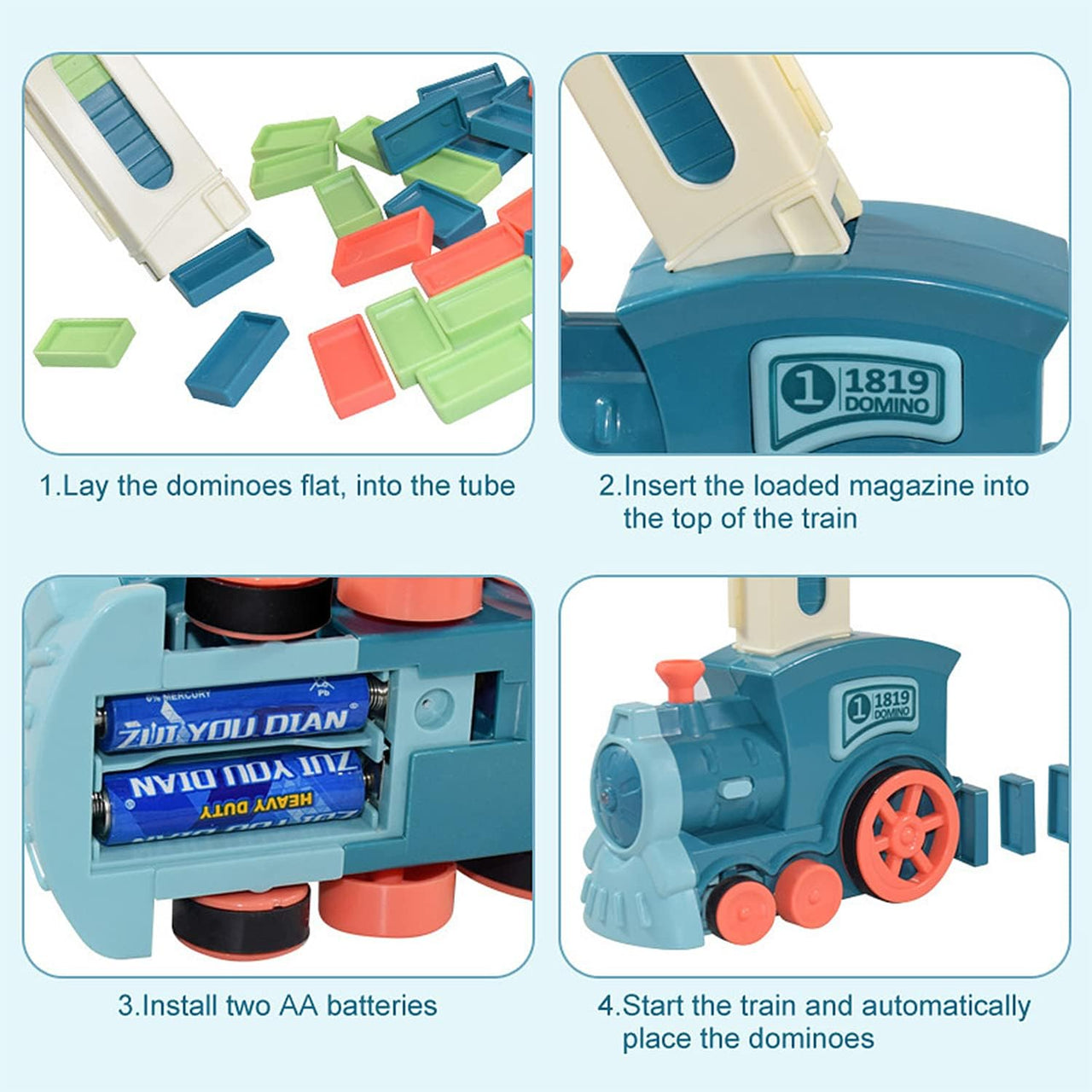 Automatic Domino Train with 60 Blocks