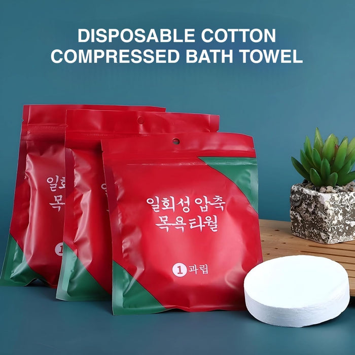 Disposable Cotton Compressed Bath Towel