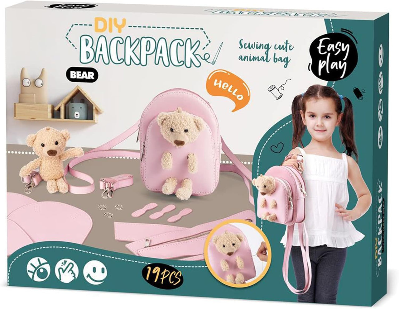 Buy DIY Hand Made Bear Backpack For Kids Online in Pakistan