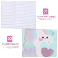 Thumbnail for Unicorn Cartoon Plush Cover Notebook