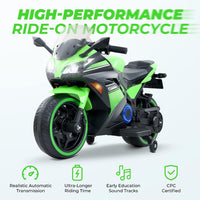 Thumbnail for 12V Kids Motorcycle with Training Wheels, Colorful Lights And Music