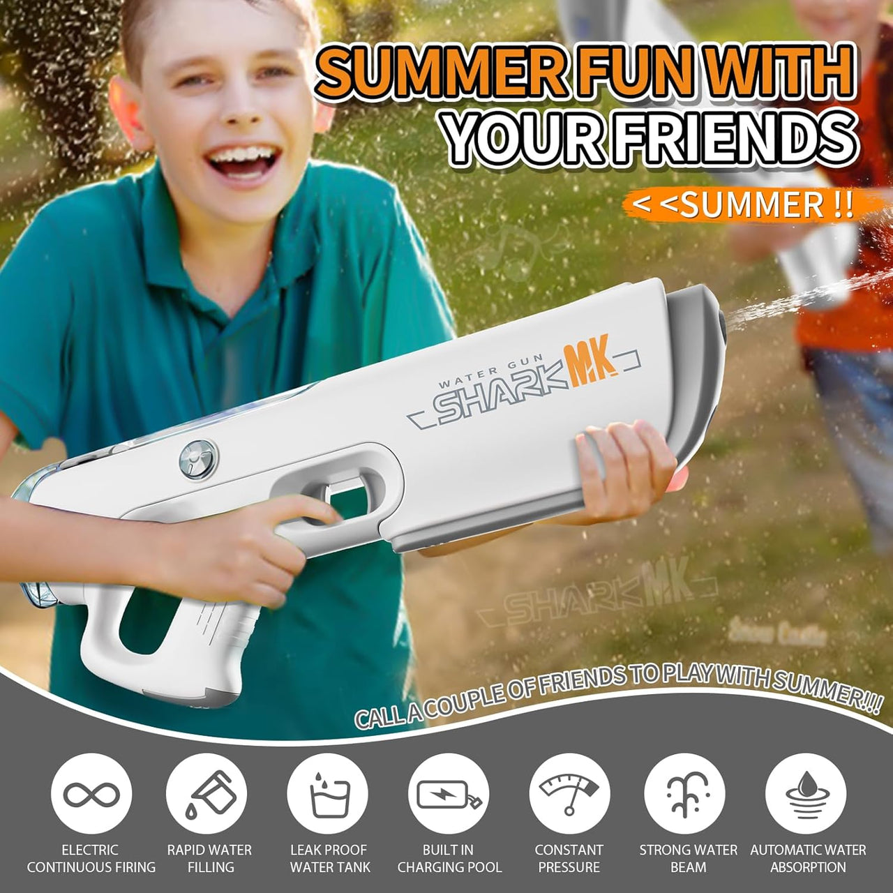 Automatic Water Shark Gun with Rechargeable Battery