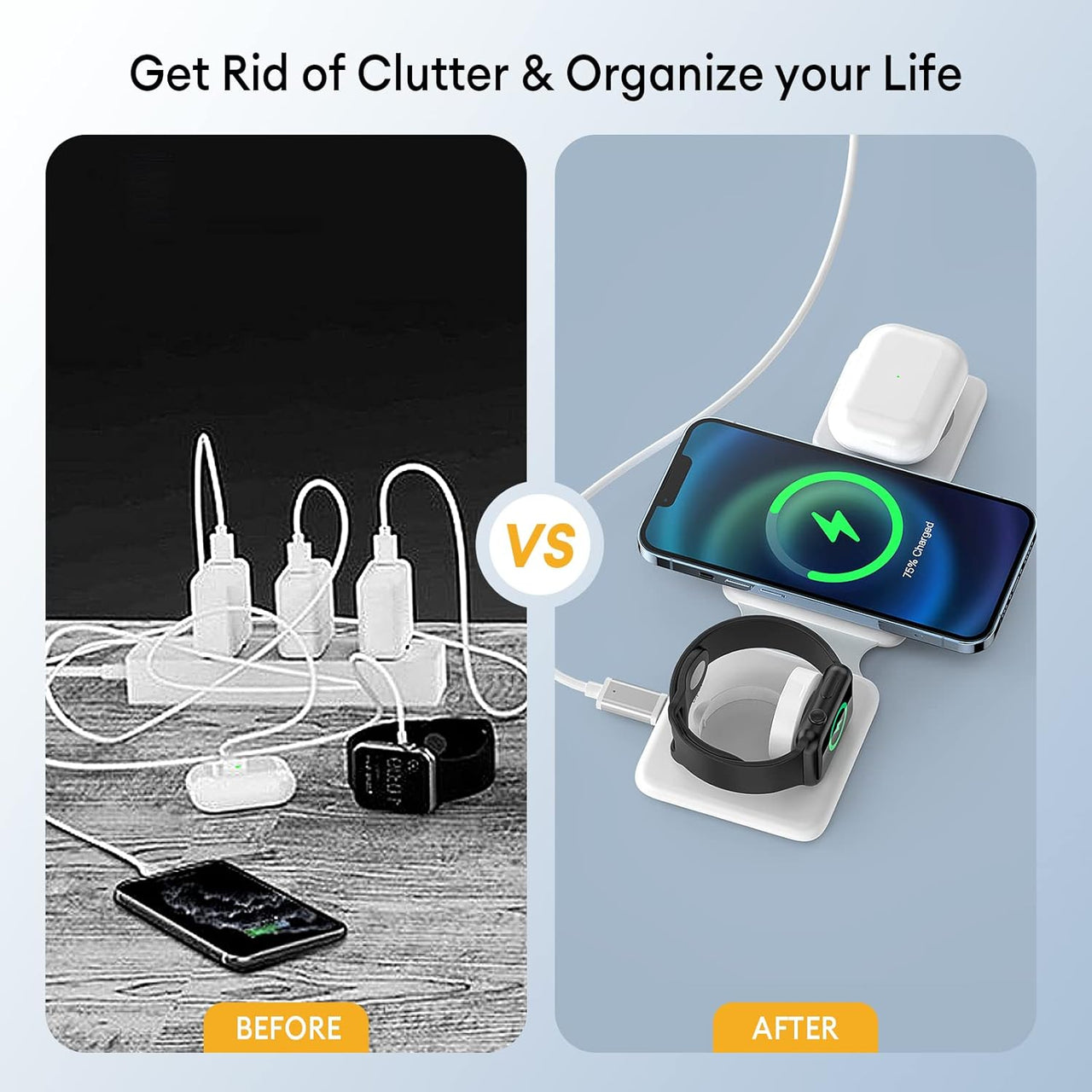 3-in-1 Foldable MagSafe Wireless Charging Pocket Size
