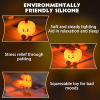 Thumbnail for Cute Silicone Pumpkin Character Night Light