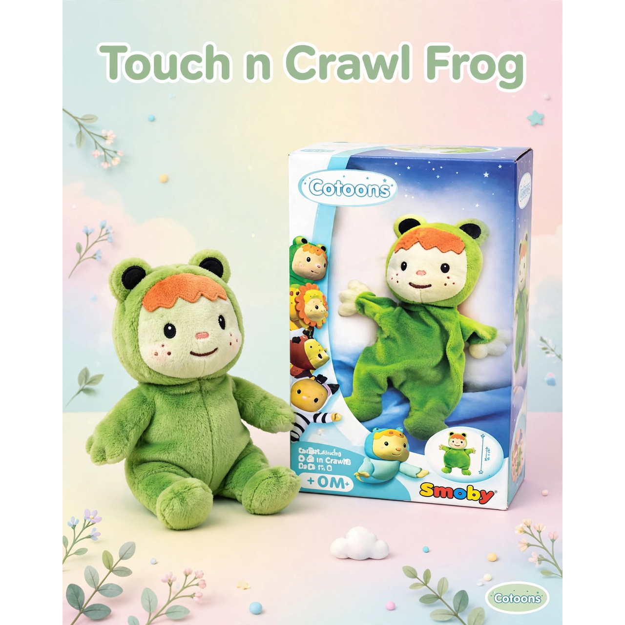 Cotoons Touch 'n Crawl Frog Soft Toy by Smoby — hero