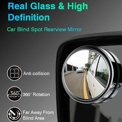 2 Pcs Car Blind Spot Rearview Mirror