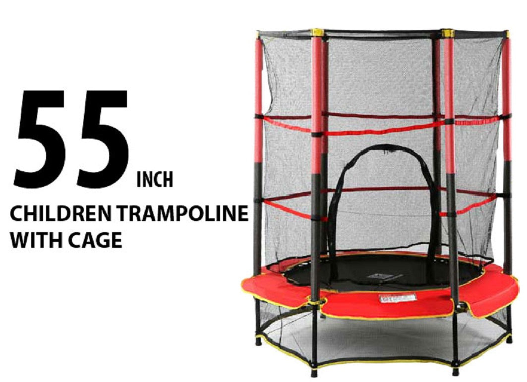 Trampoline With Enclosure Net For Toddler 55 Inch