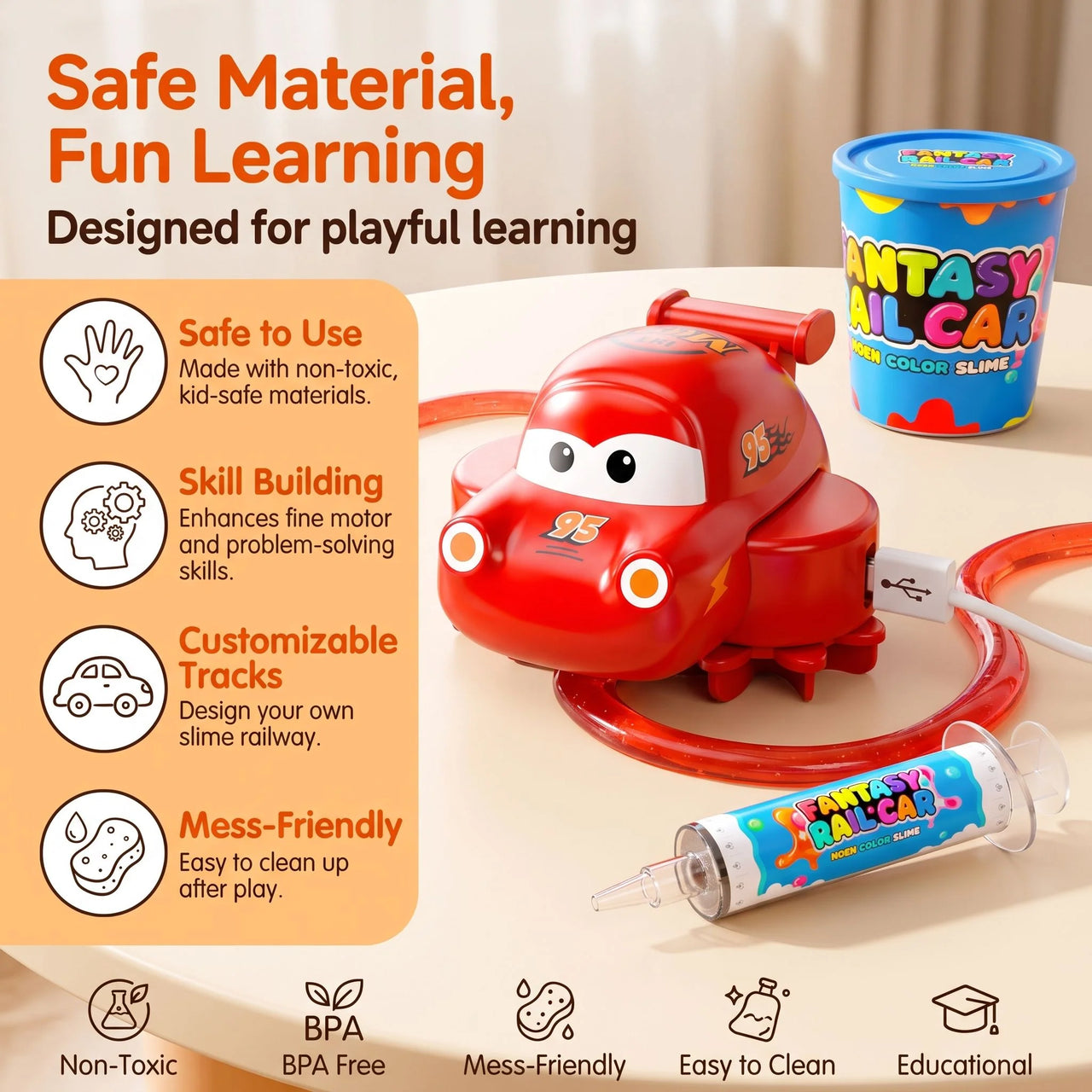 Magic Slime Track Car DIY Track Making Toy