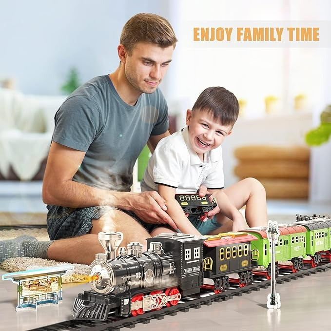 Electric Locomotive Steam Train Set