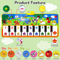 Thumbnail for 8 Animal Sound Piano Mat With Water Resistant