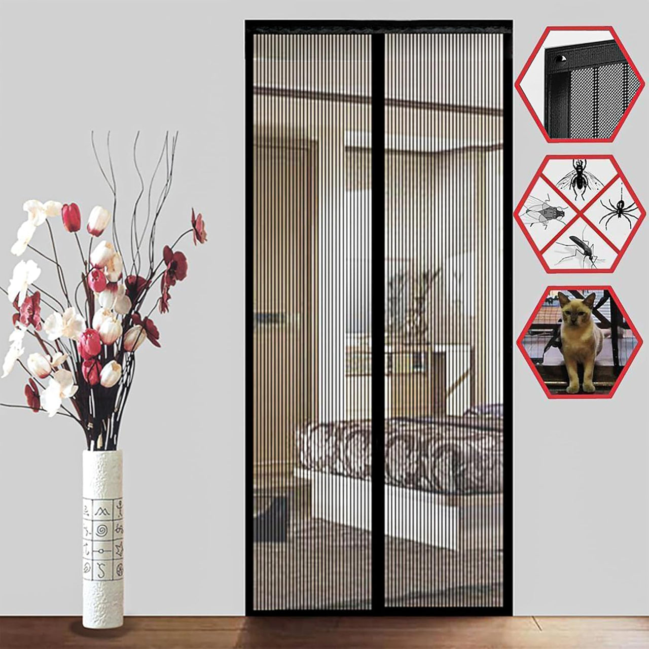 Magnetic Mesh Door Screen Anti-Insect And Bug Proof