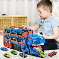 Thumbnail for 2 In 1 Dinosaur Transport Truck Track Set