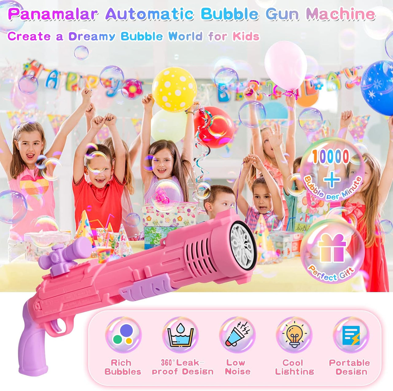 10 Holes Automatic Crazy Bubble Gun Toy for kids