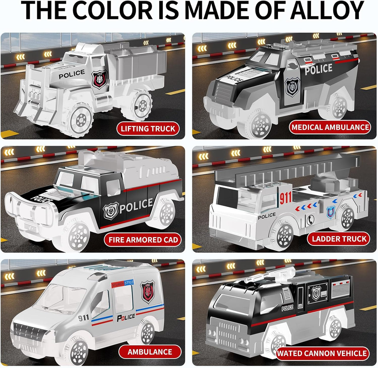 Multi-Function Storage Truck With Mini Police Vehicles