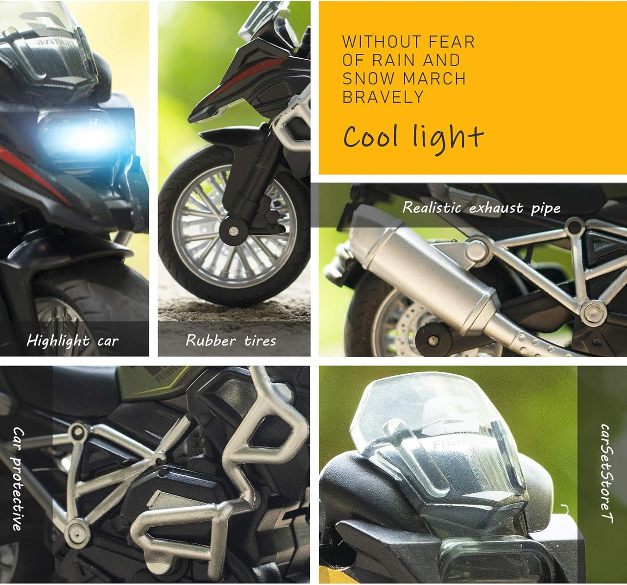 1:8 Scale Diecast Motorcycle with Light and Sound