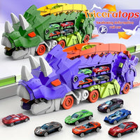 Thumbnail for 2 In 1 Dinosaur Transport Truck Track Set