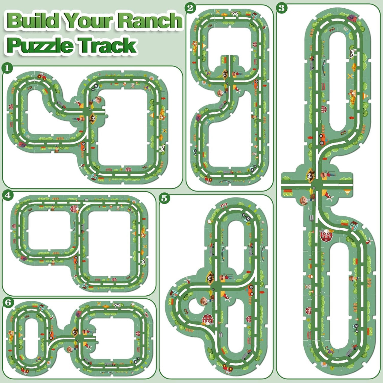 Big Size 47 Pcs DIY Assembling Puzzle Car Track