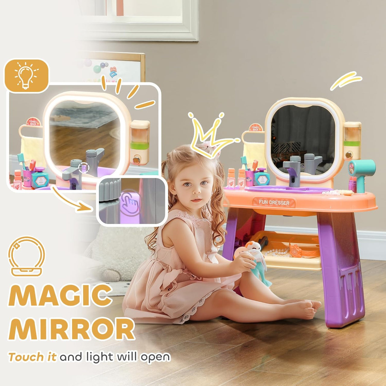 Dressing Table With Mirror Light And Music