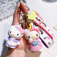 Thumbnail for 2Pcs Hello Kitty 3D Keychain with Wristband Strap