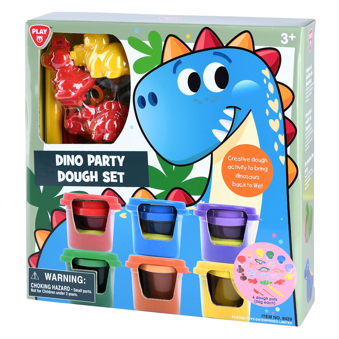Playgo Dino Party Dough Set (6 X 2 Oz Dough Included)