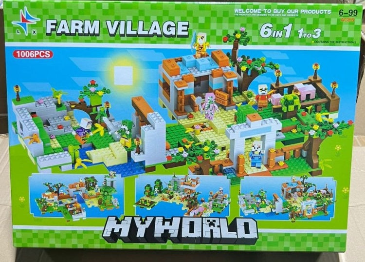1006-Piece Farm Village Blocks Set