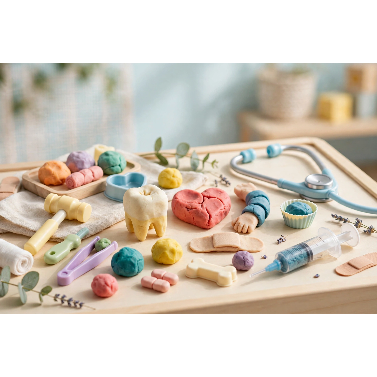Playgo Doctor Dough Playset — in use